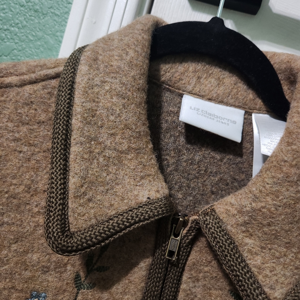 Liz Claibourne Wool Embroidered Jacket - Picture 3 of 14